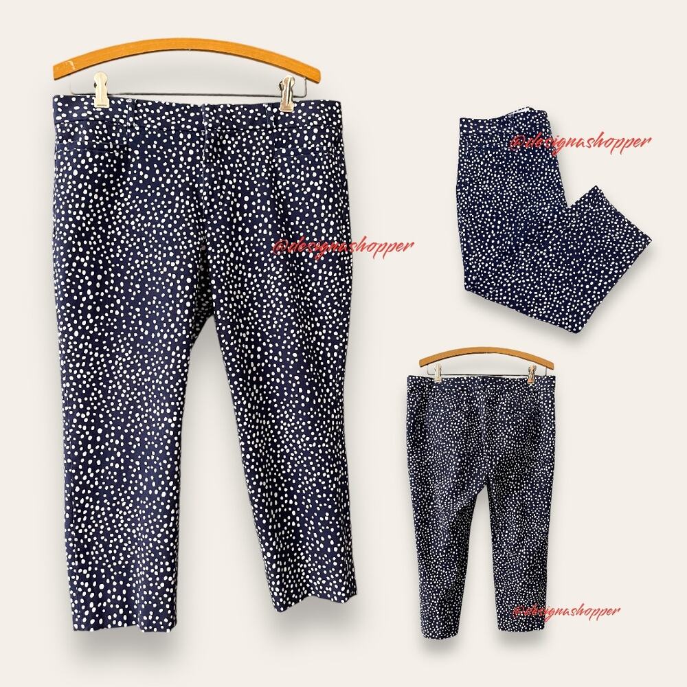 Banana Republic Petite Dark Blue and White Stretch Pants - 12 Petite Sloan Fit